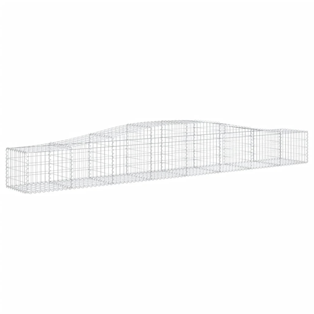 Set di 9 gabbioni ad arco per recinzione gabbia o muro di contenimento 400 x 50 x 40/60 cm ferro zincato argento 02_0041321