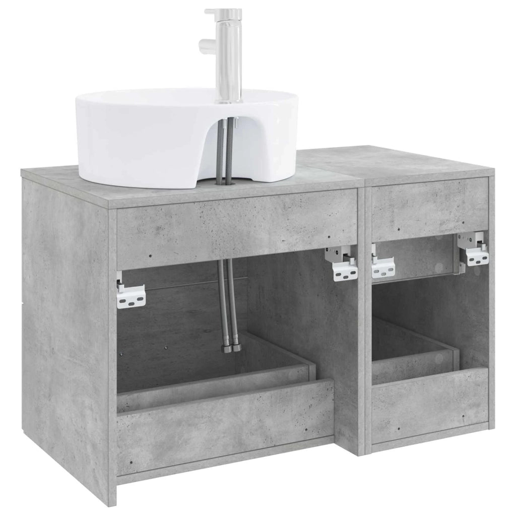 Set di mobili per il bagno 2 pz Grigio Cemento 3403987