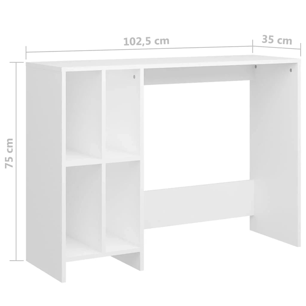 Scrivania tavolo postazione di lavoro mobile per computer studio per computer portatile legno ingegnerizzato bianco 02_0023756
