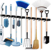Organizzatore per secchi e bacinelle da muro in acciaio inossidabile - Organizzatore di attrezzi per giardinaggio Heavy Duty - Scaffale autoadesivo per garage con 5 rack e 4 ganci