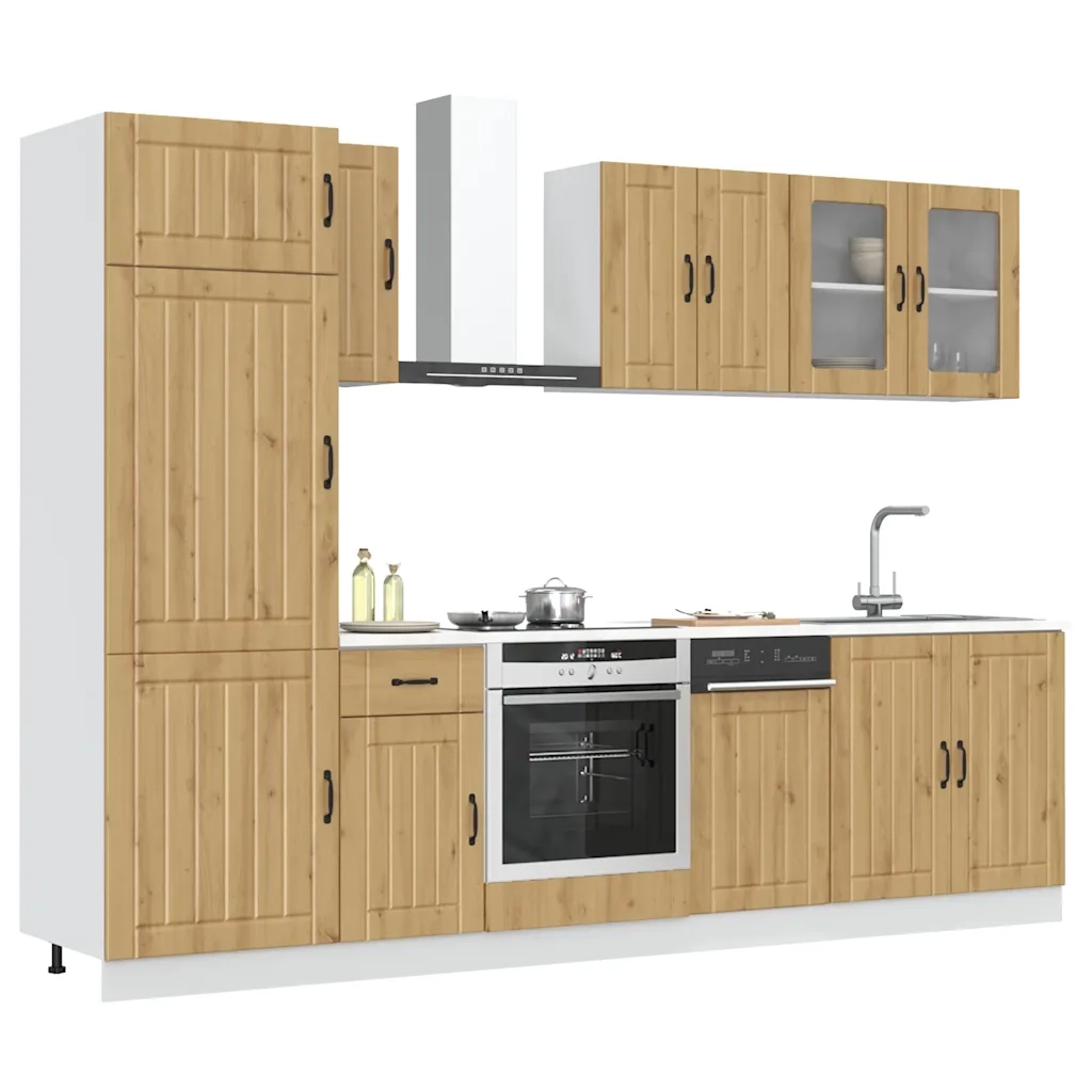 Set Mobili da Cucina 8 pz Kalmar Rovere Artigianale Truciolato 3314810
