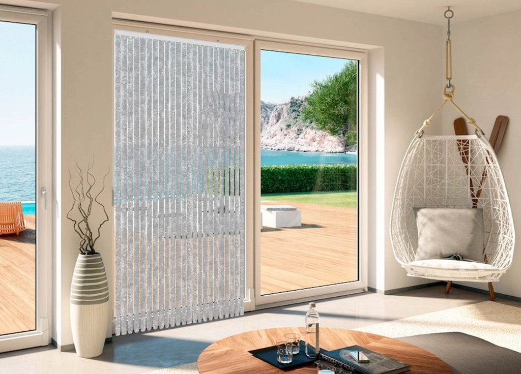 Tenda Antimosca Antirumore Caduta Pannello Porta Finestra Casa In Ciniglia - 100x220 - Grigio