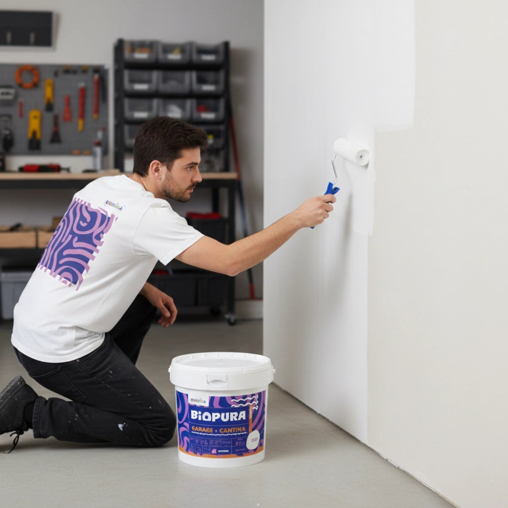 Kit garage e cantina pittura murale traspirante e t-shirt cromika waves *** misura large - l, confezione 1
