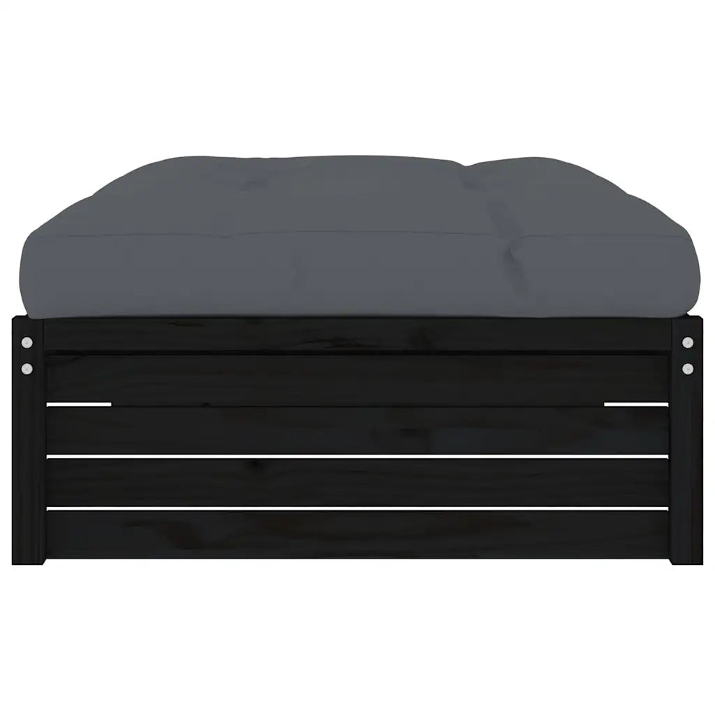 Sedia da giardino-Poggiapiedi da Giardino 120x80 cm Legno Massello di Pino Nero 365031