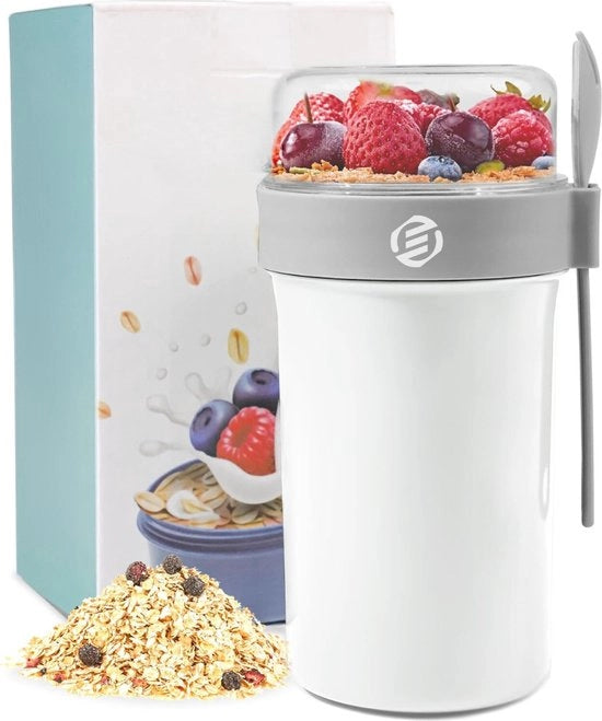 Set di Overnight Oats in Jar di Mason - Muesli - Bicchieri di Cottura per Havermout - Kit - Imperdibile per la tua colazione