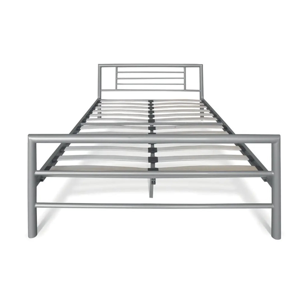 Letto ECHO – Letto matrimoniale in metallo 160x200 cm grigio lucido con rete inclusa