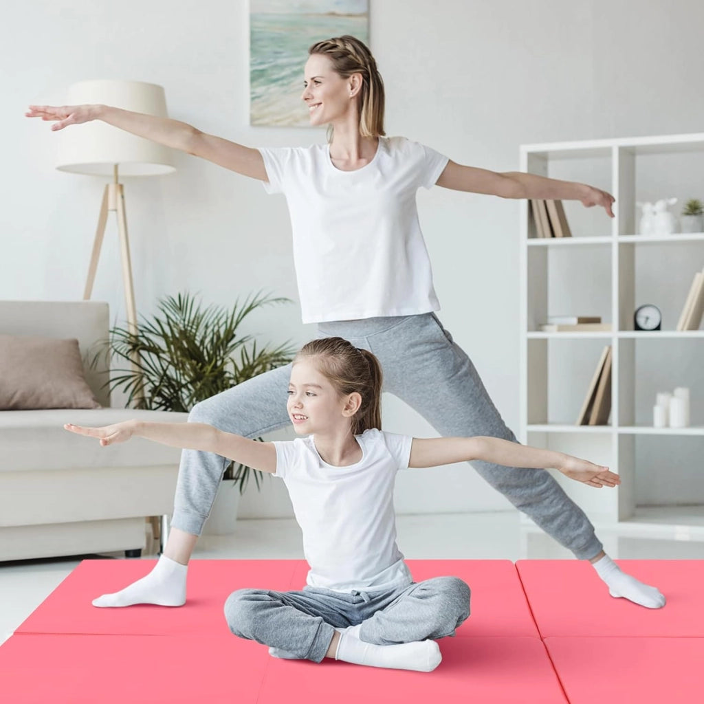Tappetino da Yoga Spesso, Tappetino Fitness Pieghevole e Portatile con Imbottitura in EPE, Cerniera e Maniglie, Materassino Allenamento da Casa e Palestra, 180 X 60 X 5 cm