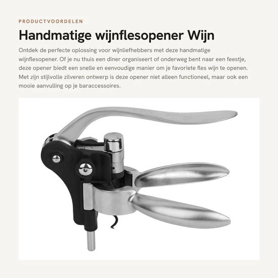Apri-bottiglia con apri-cappello rapido - Strumento per aprire bottiglie a mano - Materiale Zinklegering/ABS - Leggero - Compattato - Facile da trasportare