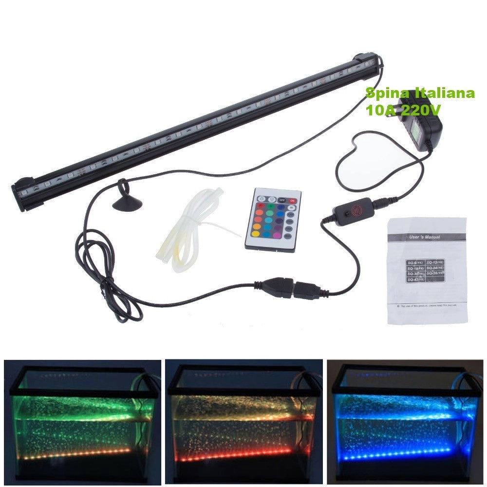 Trade Shop - Lampada Immersione Led Per Acquario Tubo Led T4 Dee Luce Pesci Bianca Rgb Blu -