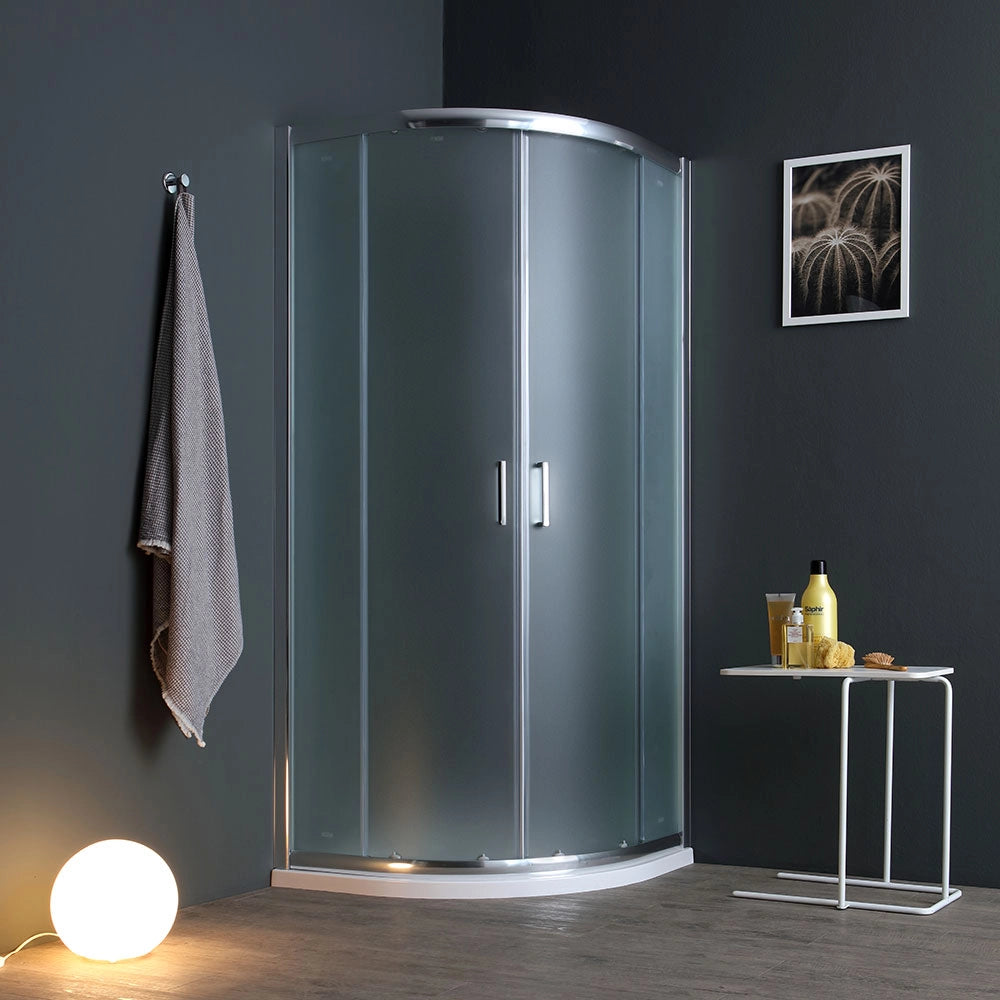 Cabina doccia semicircolare 90x90 cm vetro satinato