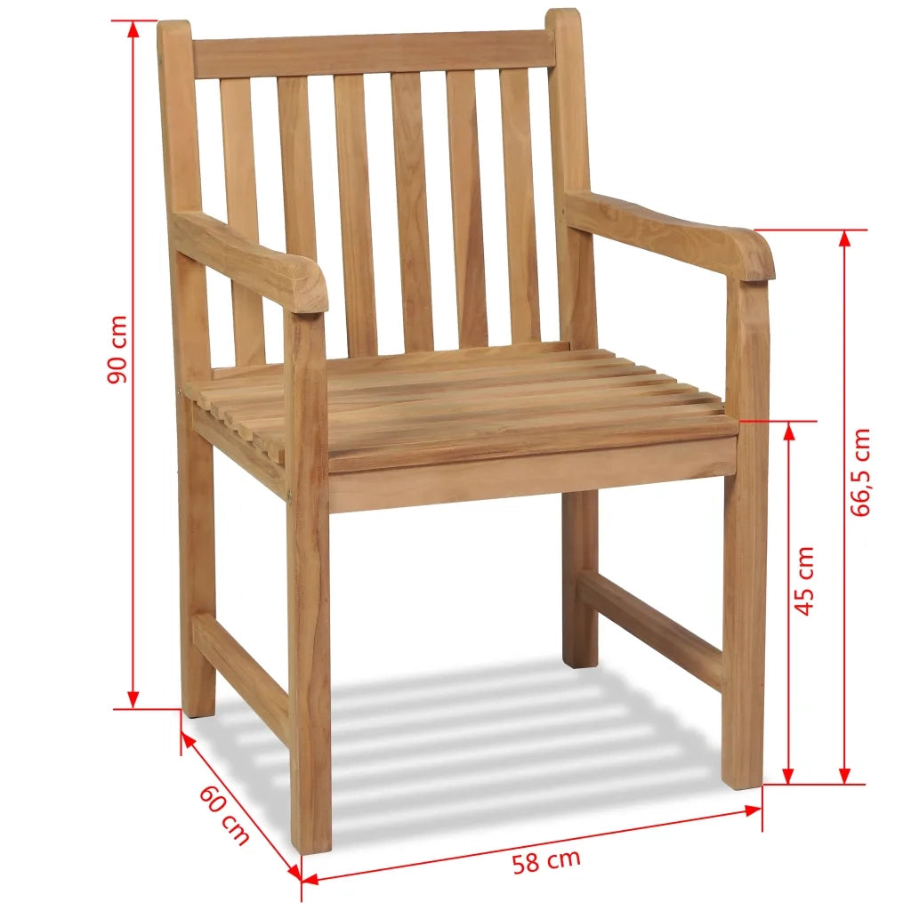 Sedie da Esterno 2 pz in Legno Massello di Teak 43250