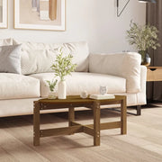 Tavolino da Salotto Ambra 87x48x35 cm in Legno Massello di Pino 822325
