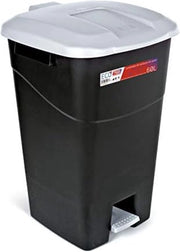 Contenitore per rifiuti 60 litri con pedale, fondo grigio e coperchio verde Made in Italy