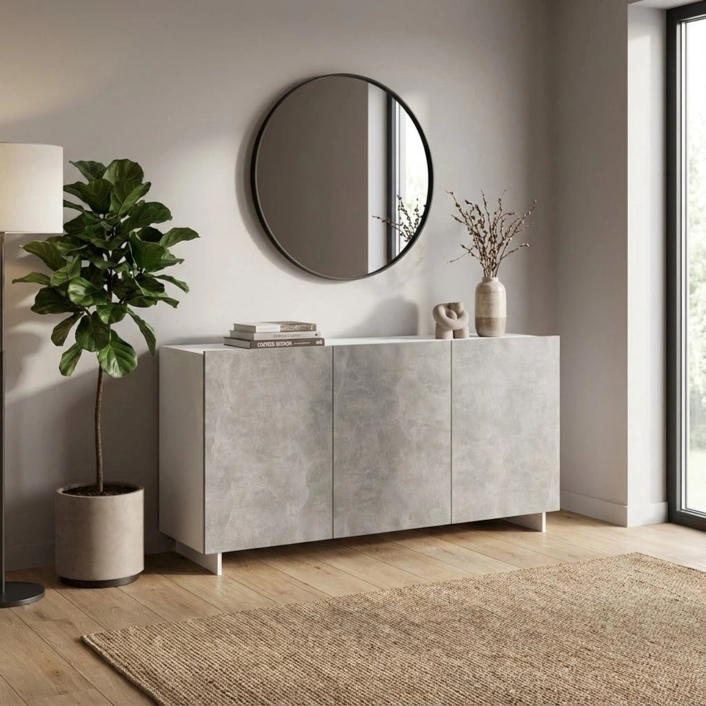 Madia Moderna 3 ante in Legno Composito cm 150x40x76 - ABEL