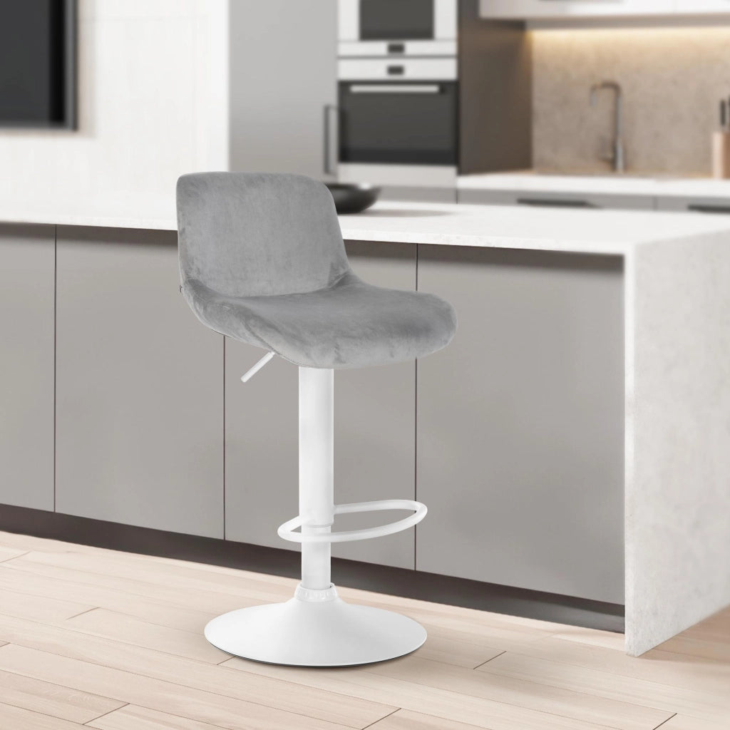 Set di 2 sgabelli da bar Solon velluto bianco 3