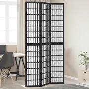 Divisorio Ambienti | Divider per stanze | Paravento 3 Pannelli Nero Legno Massello di Paulownia