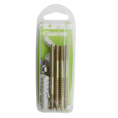 4 PZ FISSAGGI VERTICALI PER WC E BIDET  BLISTER- Zincato - M6x80- FAIDF- pezzi 1