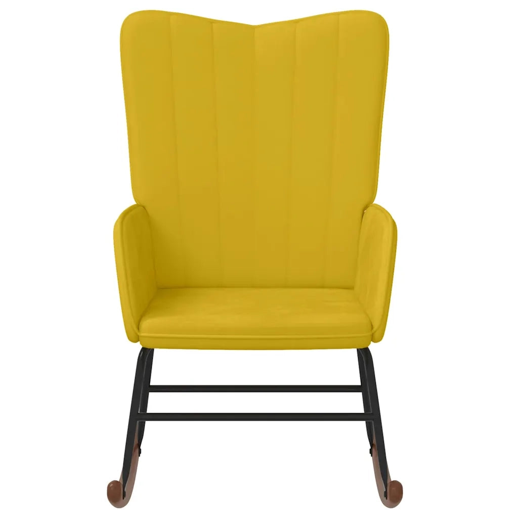 Sedia a Dondolo Giallo Senape in Velluto 327750