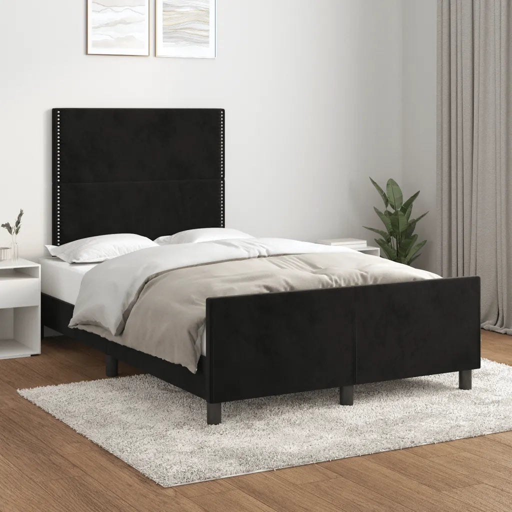 Giroletto senza Materasso Nero 120x190 cm Velluto