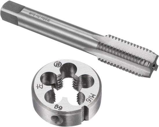 Set di viti e matrice M16 x 2 - Viti a sinistra - Matrice robusta - Attrezzi duraturi - Facile da utilizzare - Alta resistenza al trazione - Set di viti