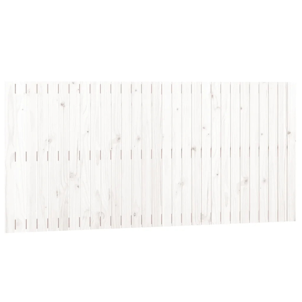 Testiera da Parete Bianca 185x3x90 cm in Legno Massello di Pino
