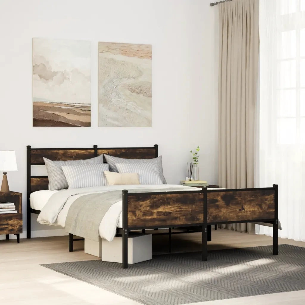 Giroletto senza Materaso in Metallo Rovere Fumo 160x200 cm 3308490