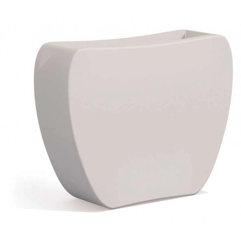 Vaso Fioriera moderna di design 100x31 H80 in polimero bianco resistente per interno ed esterno - Made in Italy - Monacis