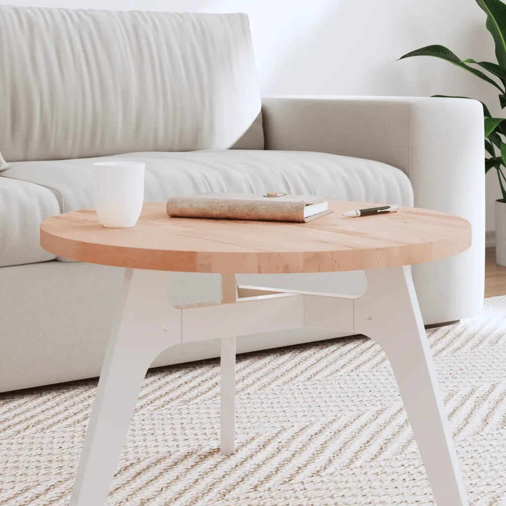 Piano per Tavolo | Superficie Tavolo | Piano Scrivania ?60x2,5 cm Rotondo in Legno Massello di Faggio