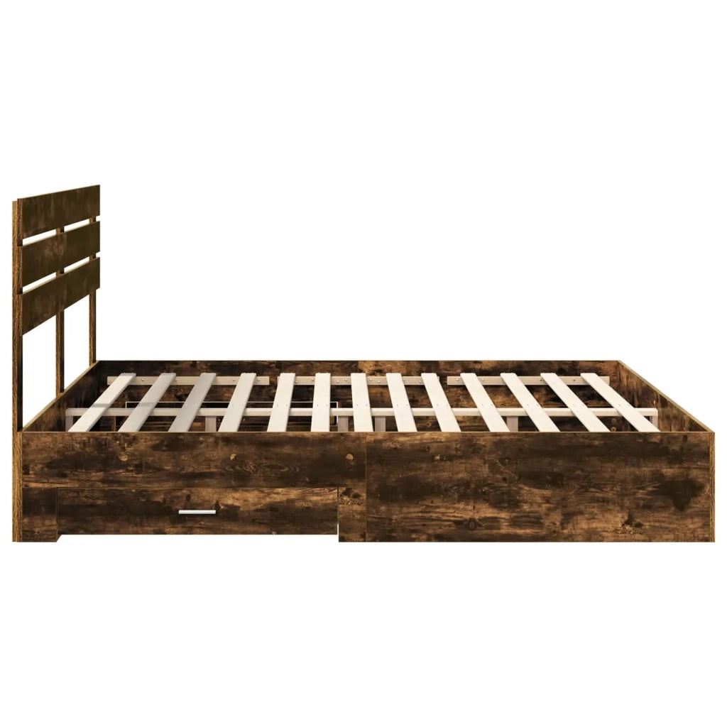 Struttura del letto Rovere fumé 200 x 200 cm Legno multistrato 3411612
