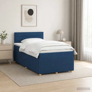 Letto box spring con materasso Blu 120 x 200 cm Tessuto 3451439