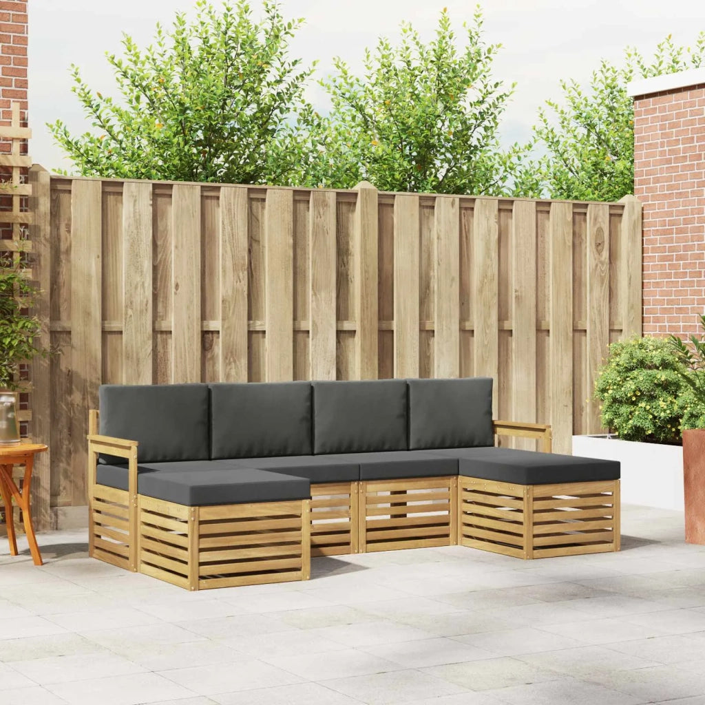 Set divani 6 pcs Bianco e Antracite 249 x 122,5 x 73 cm 3392262