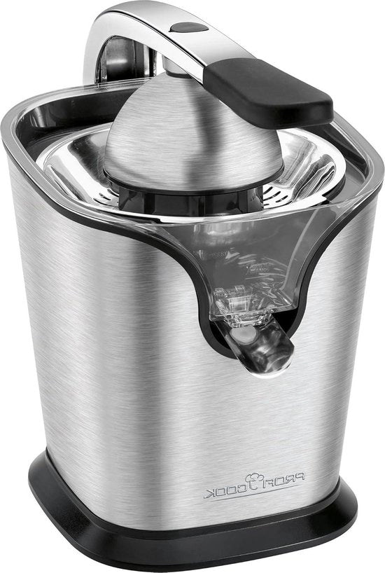 Citruspers con 2 sapkegels - Funzione antidruppo - 160 Watt - Colore argento e nero - Sinaasappelpers automatico