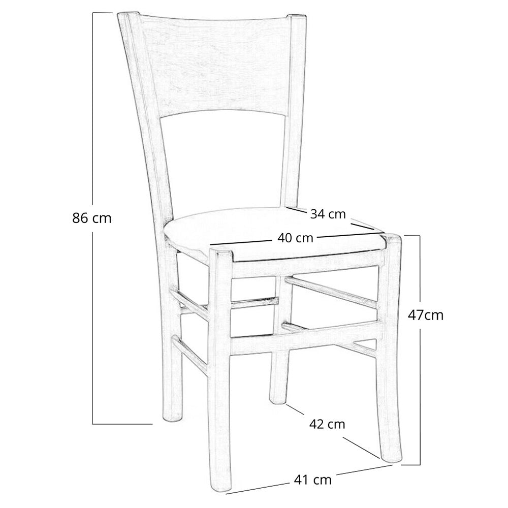Sedia sala da pranzo Lucy in legno noce scuro con seduta imbottita beige