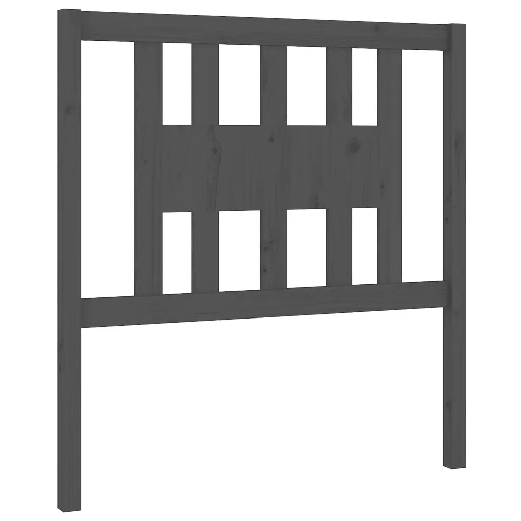 Testiera per Letto Grigia 106x4x100cm in Legno Massello di Pino 818657