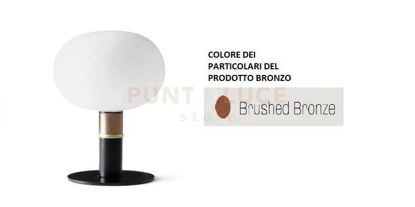 MOSE LAMPADA DA TAVOLO 1 LUCE IN METALLO NERO E PARTICOLARI BRONZO  ATTACCO G9