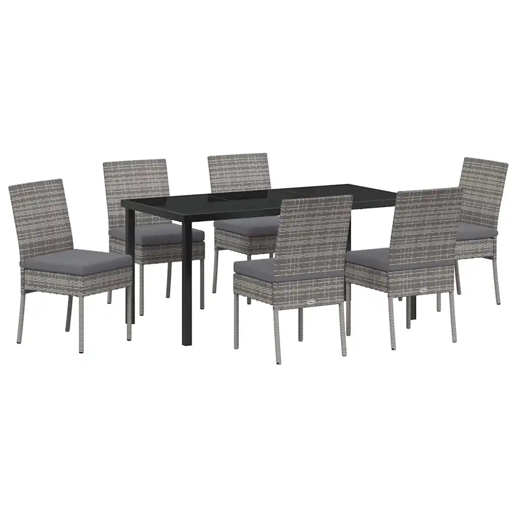 Set da Pranzo per Giardino 7 pcs Grigio