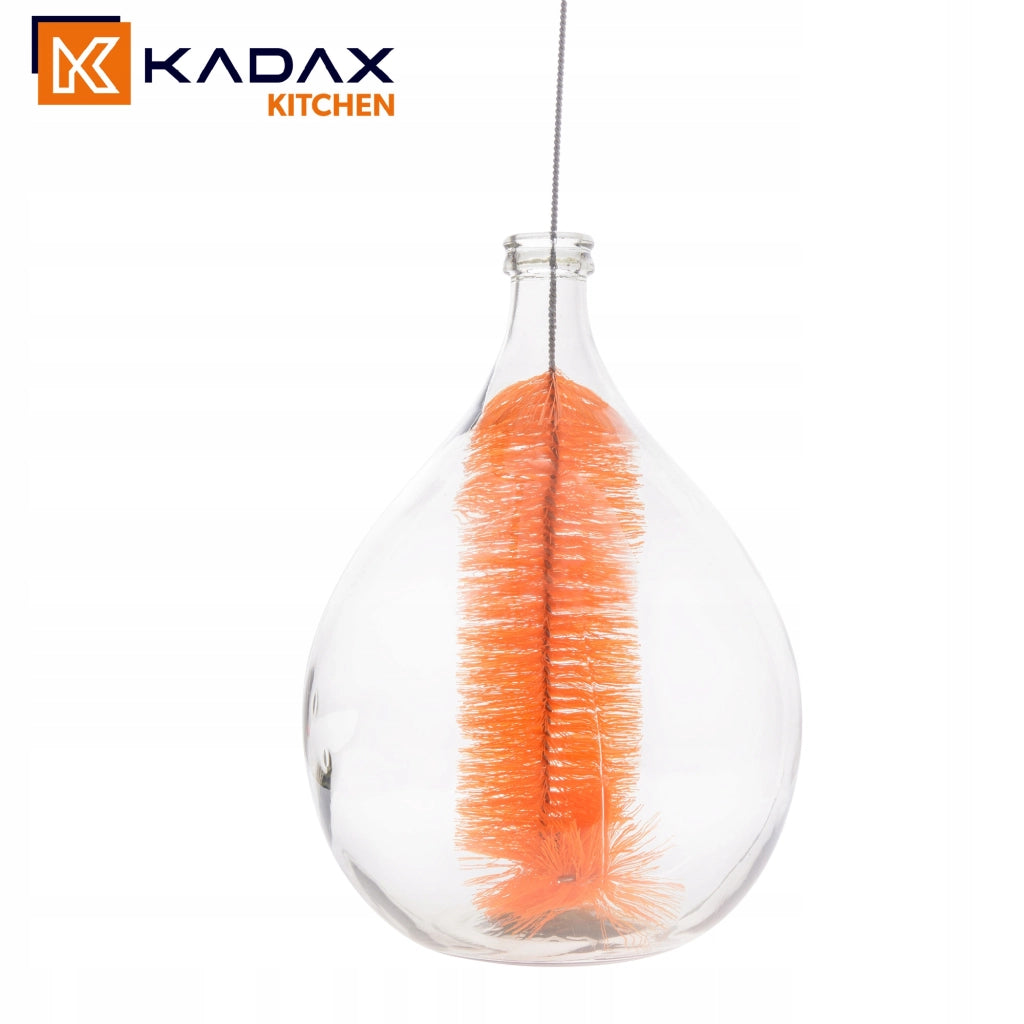 Spazzola KADAX per lavare palloncini, damigiane, contenitori in vetro da galloni, lunga 110 cm, flessibile.