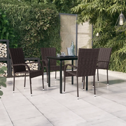 Set da Pranzo da Giardino 5 pz Marrone e Nero 3099384