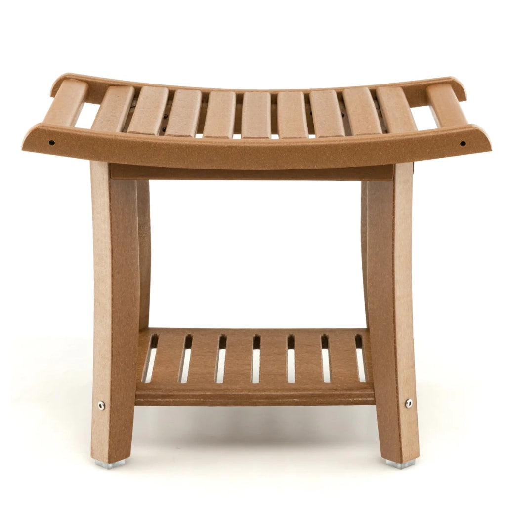 Sgabello da bagno 60,5 x 34 x 48 cm 2 livelli antiscivolo ergonomico moderno in HDPE colore caffè 20_0017365