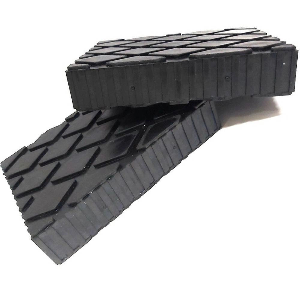 Trade Shop - Set 2 Pezzi Tamponi Di Gomma Per Ponti Sollevatori Tampone 16 X 12 X 3.5 Cm -