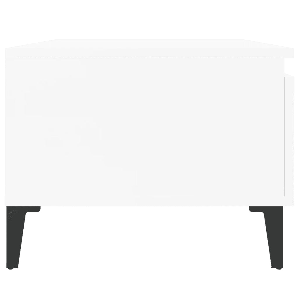 Tavolino Bianco Lucido 50x46x35 cm in Legno Multistrato cod mxl 26992