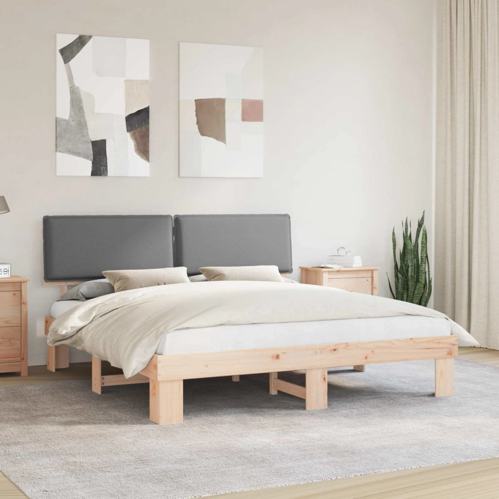 Letto con Testiera Rivestita Grigio chiaro 180 x 200 cm