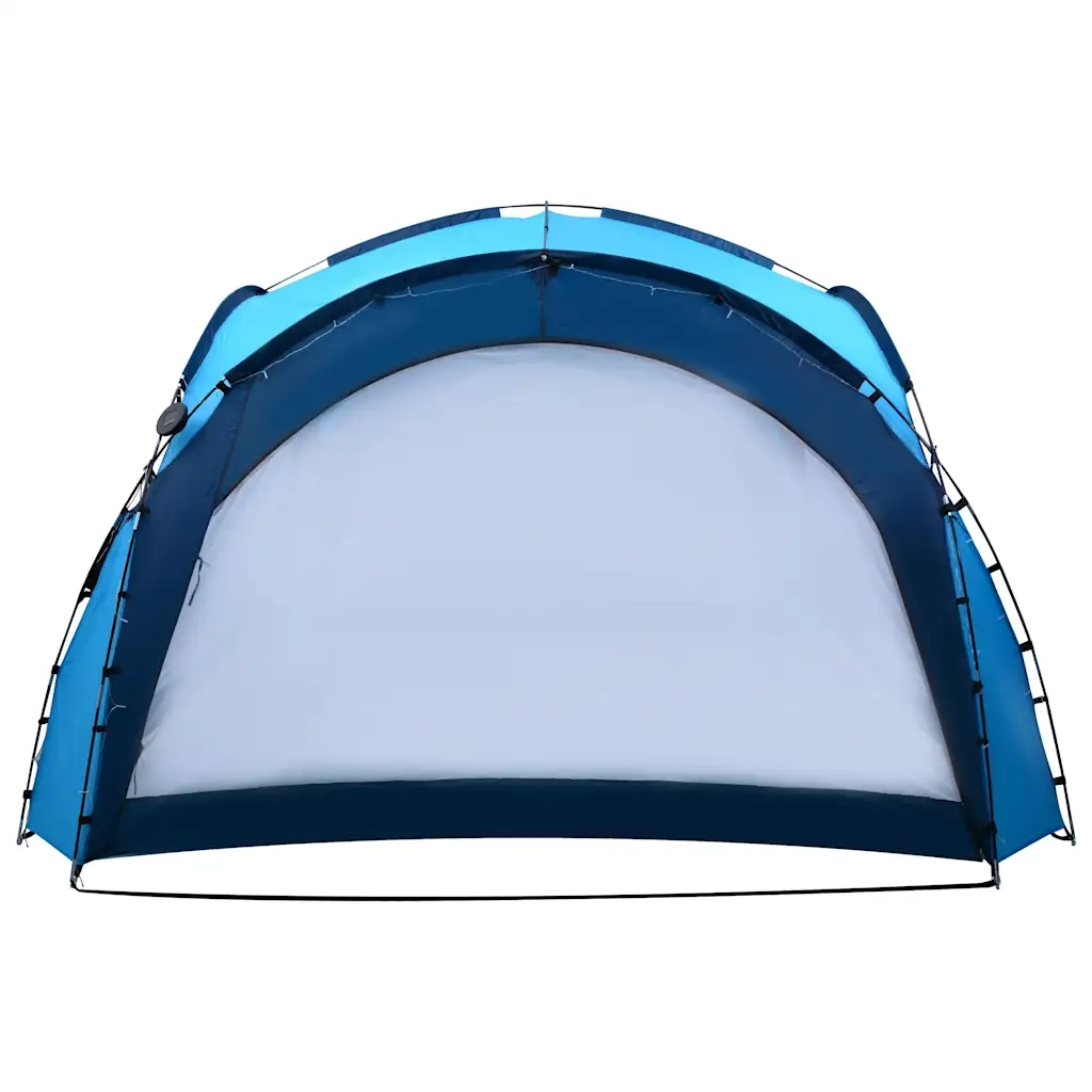 Tenda per Feste con LED e 4 Pareti-Tenda da campeggio 3,6x3,6x2,3 m Blu