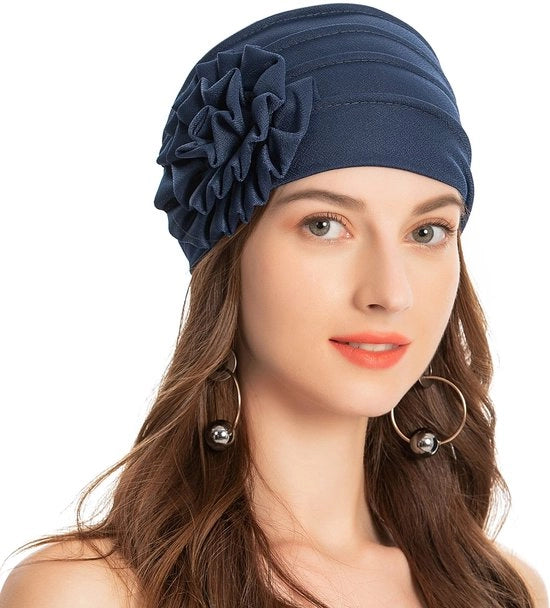 Cappello estivo elastico - Cappello da giardinaggio - Disegno fiorale - Leggero - Respirante - 100% Poliestere