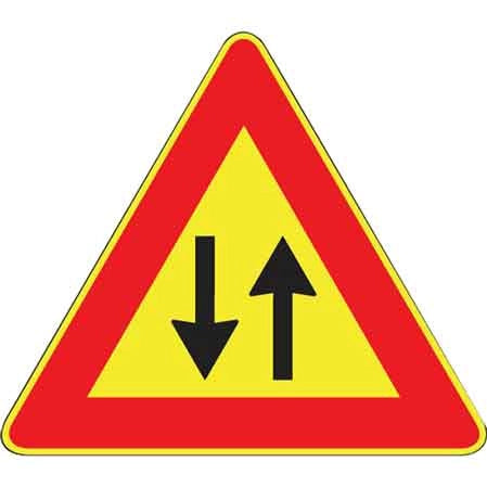 SEGNALE CANTIERE FIG. 387 'DOPPIO SENSO DI CIRCOLAZIONE' 90 cm