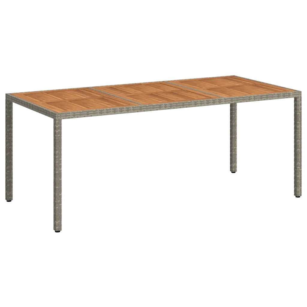 Tavolo Giardino 190x90x75 cm Polyrattan Legno di Acacia Grigio cod mxl 57220