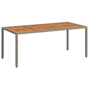 Tavolo Giardino 190x90x75 cm Polyrattan Legno di Acacia Grigio cod mxl 57220