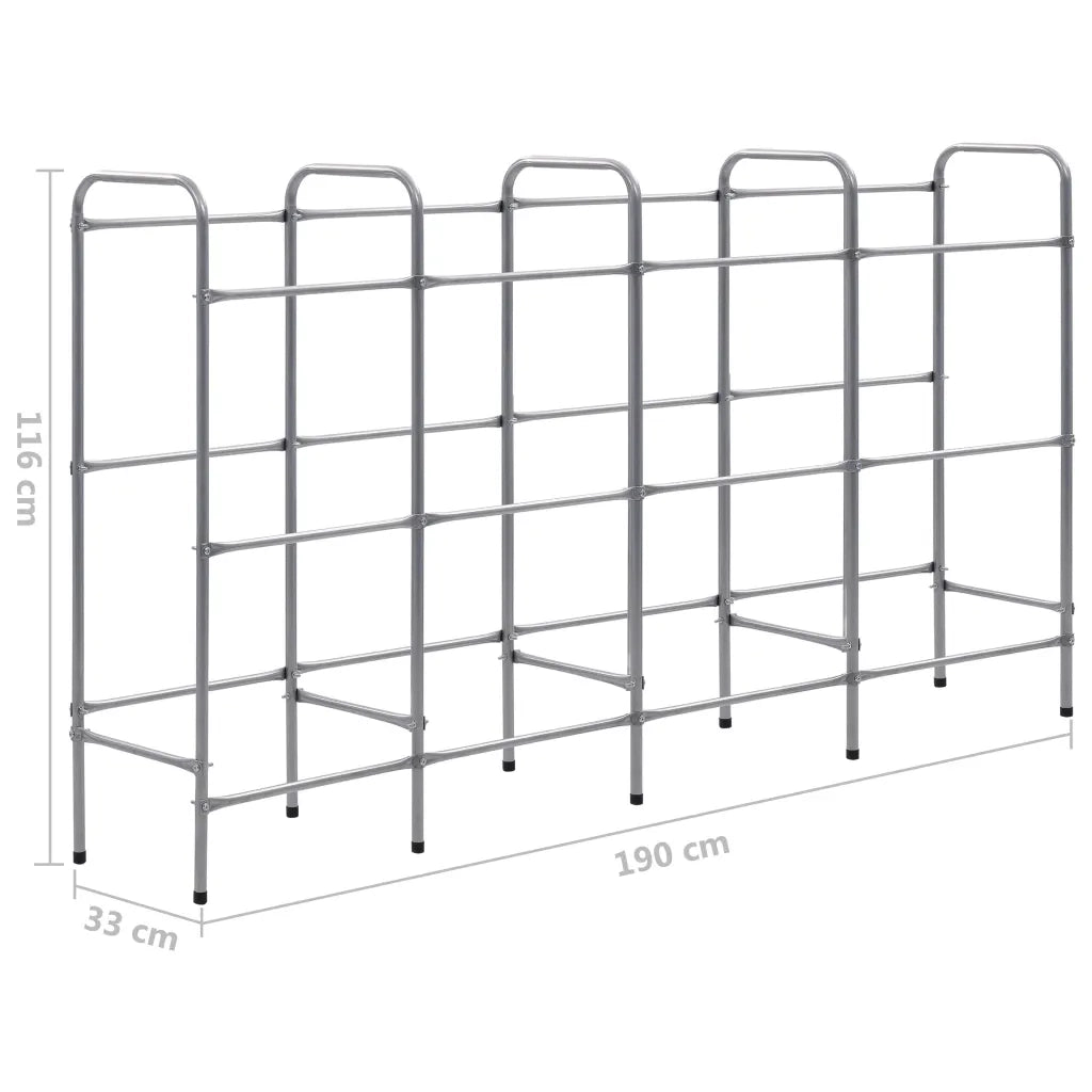 Supporto con Ripiani per 12 Casse Argento 190x33x116 cm Acciaio 285215
