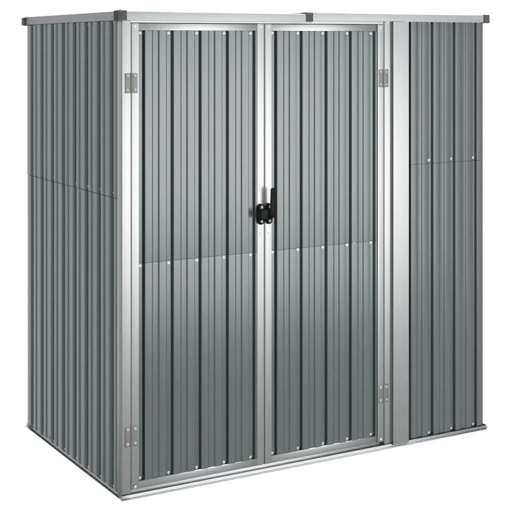 Casetta da giardino cabina ripostiglio casetta da esterno robusta casetta per attrezzi 161 x 89 x 161 cm acciaio zincato grigio 02_0022415