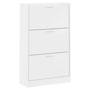 Scarpiera mobile contenitore per scarpe mobile per ingresso/corridoio/soggiorno finitura lucida 63 x 24 x 103 cm legno ingegnerizzato bianco 02_0021310